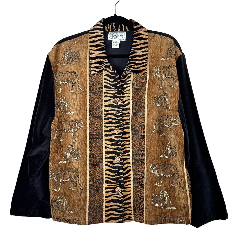 Tantrums Tiger Safari Button Down Collared Jacket XL